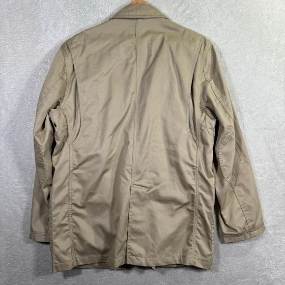 Duluth Trading Co Men's Large Chore Jacket Work Blazer Khaki Beige Elbow Patches - Picture 9 of 11